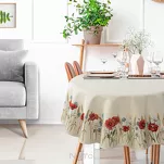 Obrus gobelinowy 140x180 1306 naturalny z nadrukiem maków owalny - 3