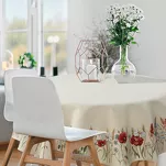 Obrus gobelinowy 140x180 1306 naturalny z nadrukiem maków owalny - 2