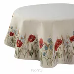 Obrus gobelinowy 140x180 1306 naturalny z nadrukiem maków owalny - 8