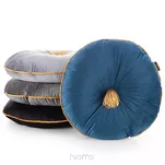 Poszewka welwetowa fi 40 VELVET 67 jasna mięta z wypełnieniem z pomponem na środku - 4