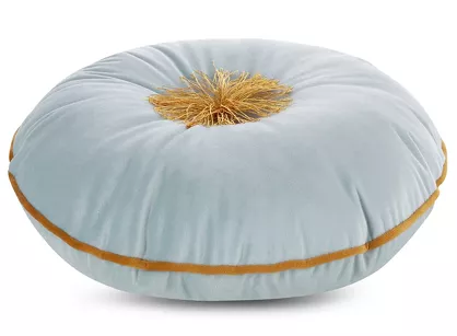 Poszewka welwetowa fi 40 VELVET 67 jasna mięta z wypełnieniem z pomponem na środku