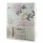 Pościel satynowa 220x200 SPRING 31 biała z delikatnym różowym nadrukiem botanicznym z kolekcji Classic - 8