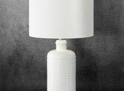 Lampa stołowa 36x36x36 ARIA1 biała na ceramicznej podstawie