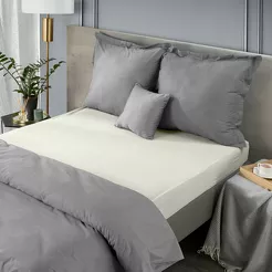 Prześcieradło z satyny bawełnianej z gumką NOVA 3 kremowe 220x200