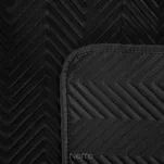 Narzuta welwetowa 200x220 SOFIA czarna pikowana w gęstą jodełkę - 5