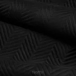 Narzuta welwetowa 200x220 SOFIA czarna pikowana w gęstą jodełkę - 6