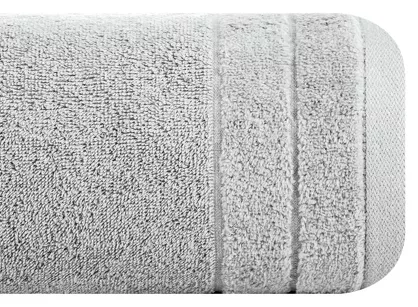Ręcznik bawełniany 30x50 DAMLA stalowy gładki z subtelną bordiurą