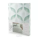 Pościel satynowa 220x200 SPRING 101 biała miętowa z motywem geometrycznym z kolekcji Classic - 7