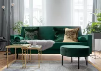 Poszewka welwetowa 45x45 ROYAL 5 ciemny turkus z ozdobnym chwostem z kryształem i piórami - 4