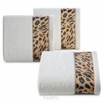 Ręcznik 70x140 EVA 23 Eva Minge kremowy z drukowaną bordiurą z wzorem zwierzęcym 500 g/m2 - 3