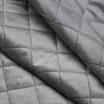 Narzuta welwetowa 220x240 LUIZ 5 srebrna pikowana w subtelny geometryczny wzór z kolekcji Design 91 - 7