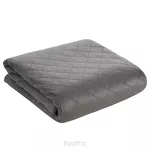 Narzuta welwetowa 220x240 LUIZ 5 srebrna pikowana w subtelny geometryczny wzór z kolekcji Design 91 - 3