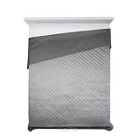 Narzuta welwetowa 220x240 LUIZ 5 srebrna pikowana w subtelny geometryczny wzór z kolekcji Design 91 - 4