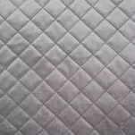 Narzuta welwetowa 220x240 LUIZ 5 srebrna pikowana w subtelny geometryczny wzór z kolekcji Design 91 - 5