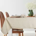 Obrus 140x260 ISLA kremowy z żakardowym wzorem liści bananowca - 7