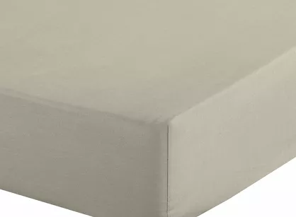 Prześcieradło z bawełny renforce z gumką 160x200 beżowe BASIC