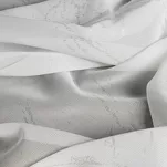 Firana na taśmie 140x270 HERA biała z szyfonu z szampańskim nadrukiem marmurkowym - 3