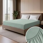 Prześcieradło z satyny bawełnianej z gumką NOVA 3 szałwiowe 180x200 - 6