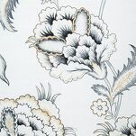 Pościel satynowa 220x200 SPRING 83 biała jasny niebieski z wzorem roślinnym z kolekcji Classic - 3