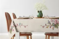 Bieżnik gobelinowy 45x140 1215 naturalny z wzorem kwiatowym - 4