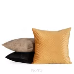 Poszewka welwetowa 45x45 Sofia czarna pikowana w gęstą jodełkę - 3