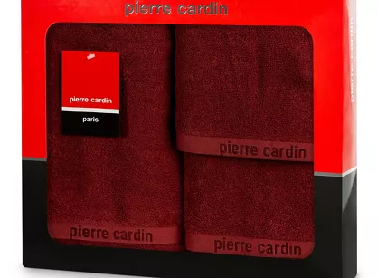 Komplet ręczników EVI Pierre Cardin ceglane zdobione bordiurą w kolorze ręcznika