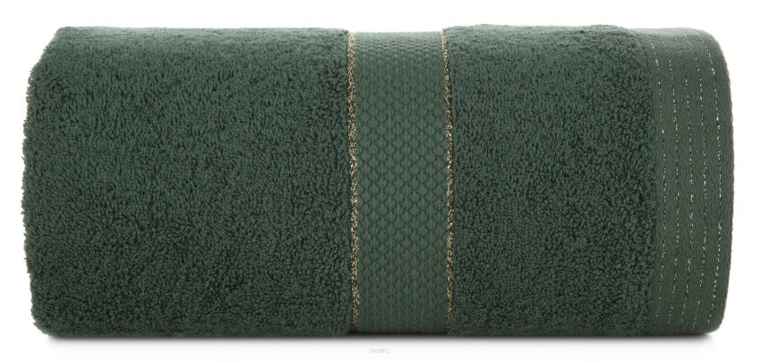 Ręcznik bawełniany 30x50 BARI zielony z bordiurą z metaliczną nicią