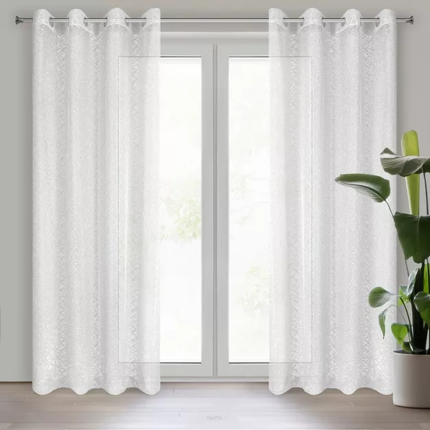 Firana na przelotkach 140x250 AMANDA biała z pajęczej siateczki