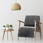 Koc na fotel 70x160 SOFT stalowy puszysty typu flano z wytłaczanym wzorem Design 91 - 7