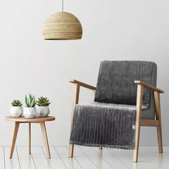 Koc na fotel 70x160 SOFT stalowy puszysty typu flano z wytłaczanym wzorem Design 91