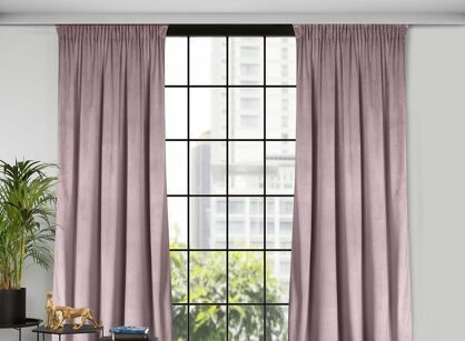 Zasłona na taśmie 135x300 ROSA welwetowa pudrowy Design 91