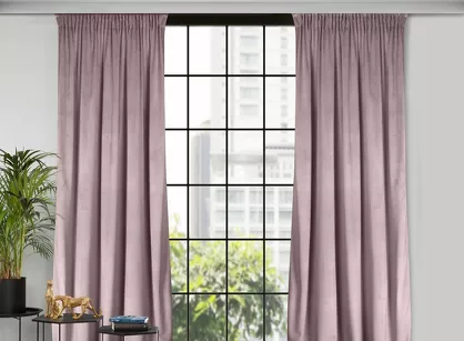 Zasłona na taśmie 135x300 ROSA welwetowa pudrowy Design 91