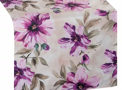 Bieżnik na taras 40x180 GARDEN 29 kremowy wodoodporny różowy styl kwiatowy