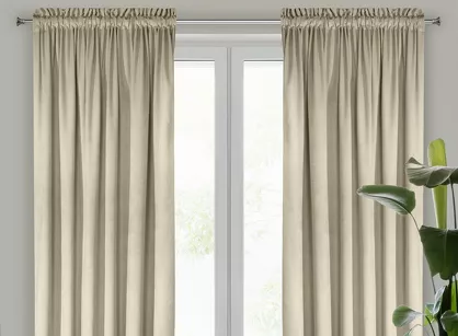 Zasłona na taśmie 135x300 ROSA welwetowa jasny beż Design 91