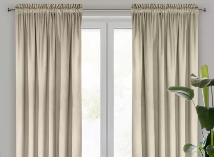 Zasłona na taśmie 135x300 ROSA welwetowa jasny beż Design 91