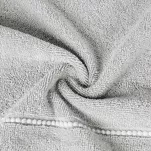 Ręcznik bawełniany 70x140 MARI stalowy z welurową bordiurą w pasy - 2