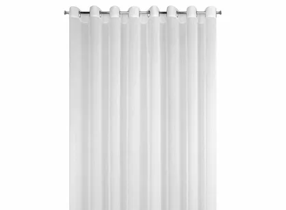 Firana gotowa na przelotkach 400x250 REBECCA biała o strukturze drobnego deszczyku