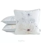 Poszewka welwetowa 45x45 VELVET 127 kremowa z designerskim beżowym wzorem botanicznym obszyta lamówką - 2