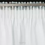 Zasłona na taśmie 140x270 GRACJA zaciemniająca stalowa z wzorem białych kwiatów magnolii - 8