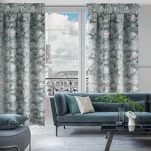 Zasłona na taśmie 140x270 GRACJA zaciemniająca stalowa z wzorem białych kwiatów magnolii - 11