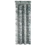 Zasłona na taśmie 140x270 GRACJA zaciemniająca stalowa z wzorem białych kwiatów magnolii - 7