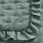 Narzuta z mikrofibry 200x220 LIBI 3 szałwiowa pikowana w delikatny wzór z falbaną - 3