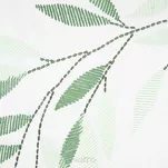 Pościel satynowa 220x200 HAFT 8B biała z haftowanym zielonym wzorem listków z kolekcji Premium - 2