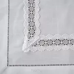 Obrus elegancki 140x180 VANESA złamana biel zdobiony ażurową koronką Diva Line - 2