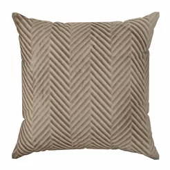 Poszewka welwetowa 45x45 Sofia brązowa pikowana w gęstą jodełkę