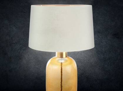 Lampa stołowa 40x69 LUNA 5 biała z welwetowym abażurem Limited Collection