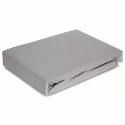 Prześcieradło z bawełny jersey 4 z elastanem z gumką srebrne 140x200