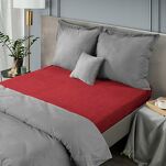 Prześcieradło z bawełny frotte z gumką czerwone 160x200 Design 91 - 6