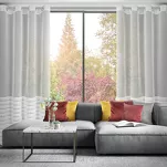 Firana na przelotkach 140x250 DANA 2 biała z etaminy z aplikacją w pasy - 8