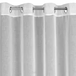 Firana na przelotkach 140x250 DANA 2 biała z etaminy z aplikacją w pasy - 4